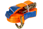 Satz aus vier UNITRAILER 10m/35mm/2t orangefarbenen Transportgurten mit Spannvorrichtung