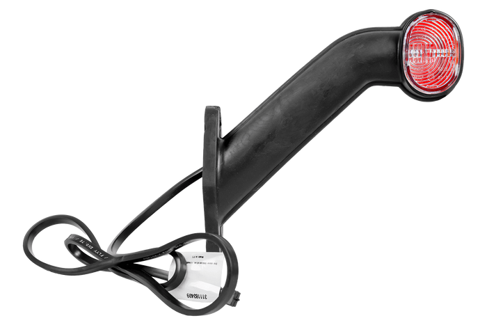 ASPÖCK SUPERPOINT II linke Positionsleuchte an einem Gummiarm mit seitlichem Kabel