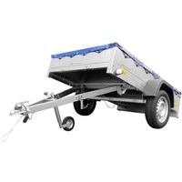 PKW Anhänger auf Federn 200x125 UNITRAILER GARDEN 201/R KIPP mit H-0 Rahmen und blauer Plane