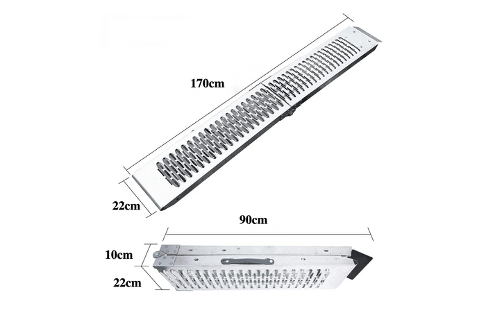 UNITRAILER ALR004 klappbare Auffahrrampe aus Stahl für Anhänger, 170 cm, 227 kg