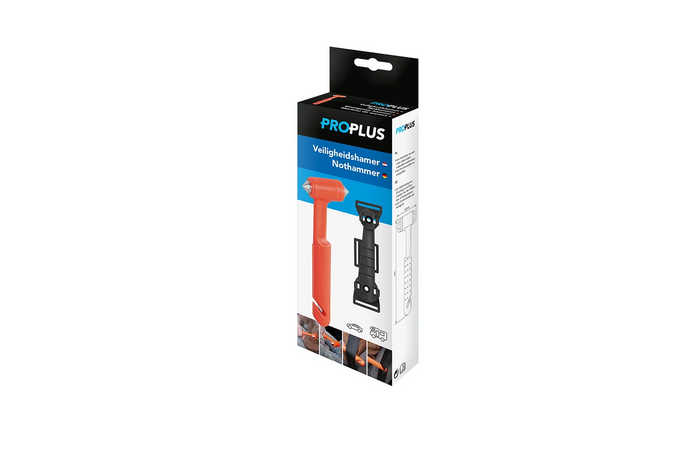 ProPlus 540050 Sicherheitsglashammer, Sicherheitsgurtmesser