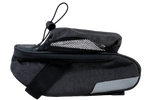 PROFEX 82318 Lange schwarze Luxus-Fahrradsatteltasche mit Flaschenfach