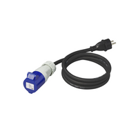 Adapter mit Schutzkontaktstecker und CEE-Buchse 16A ProPlus 373527DE, Kabellänge 150 cm