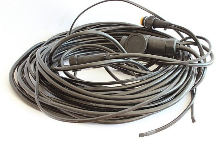 MANTES Elektroinstallation, Anhänger Kabelbaum, 12m, 13 Pol Stecker, 2x 8 Pol Bajonett