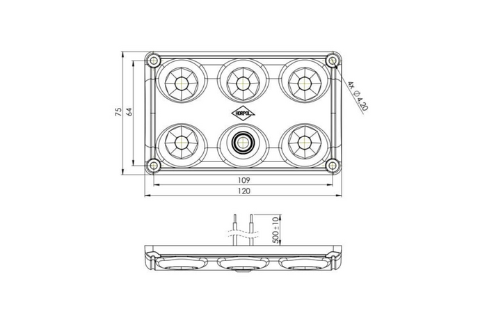 HORPOL LWD2157 LED-Innenraumleuchte 900lm mit Schalter und roter Diode