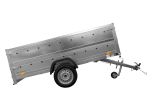 Einachsanhänger auf Federn 264x125 UNITRAILER GARDEN 264/R KIPP mit BIS-Seiten, H-0-Rahmen und grauer Plane