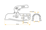 STEELPRESS BC-3000C-00-00+Z3 Kugelkopfkupplung für 3000kg Anhänger mit 35-50mm Rohrdeichsel, Gusseisen