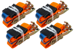 Satz aus vier 3-Punkt-Transportgurten mit Spannvorrichtung für UNITRAILER-Anhänger 3 m/50 mm/4 t, orange