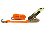 Satz aus vier UNITRAILER 5m/50mm/5t orangefarbenen Transportgurten mit Spannvorrichtung