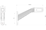 FRISTOM FT-145 LED linke Begrenzungsleuchte auf einem Gummiarm