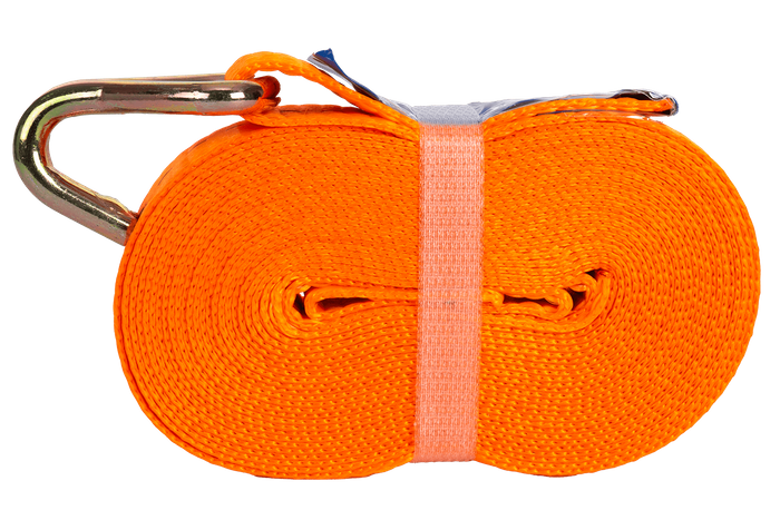 Satz aus vier UNITRAILER 6m/25mm/1t orangefarbenen Transportgurten mit Spanner