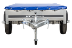 Stahl Anhänger mit Plane 750 kg GARDEN TRAILER 230 KIPP [mit Flachplane und Stützrad]