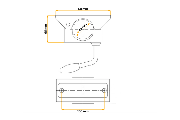 Klemme für UNITRAILER Stützrad 48 mm