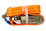 Satz aus vier UNITRAILER 3m/35mm/2t orangefarbenen Transportgurten mit Spannvorrichtung