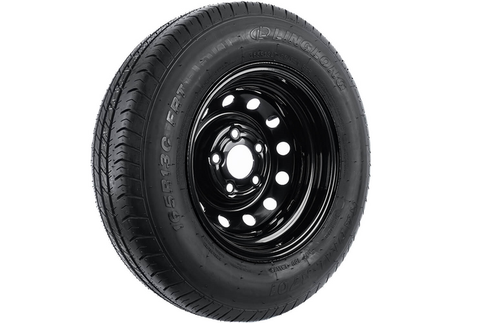 Verstärktes Anhängerrad REIFEN LINGLONG 165/80 R13C 96/94N UNITRAILER FELGE schwarz 4.5Jx13"H2 5x112 ET:30