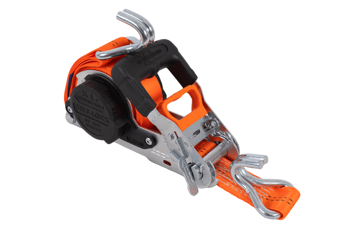 FASTY automatischer Transportgurt mit Aufrollmechanismus, 5 m/35 mm/1 t, orange