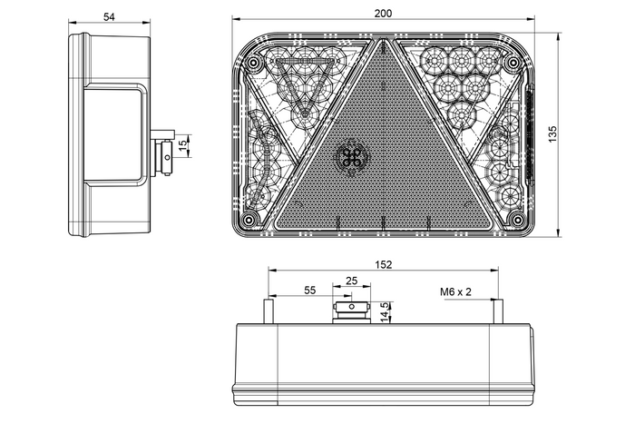 DOBPLAST DPT35 LED Rückleuchte 6 Funktionen rechts