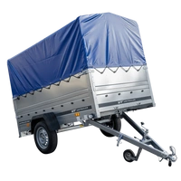 Leichtanhänger auf Federn 200x125 UNITRAILER GARDEN 201/R KIPP mit BIS-Seiten, H-800-Rahmen und blauer Plane