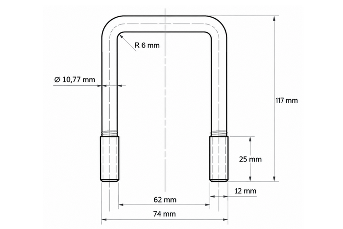 DROMET Vierkantklemme Typ C-Klemme M12 62×117mm