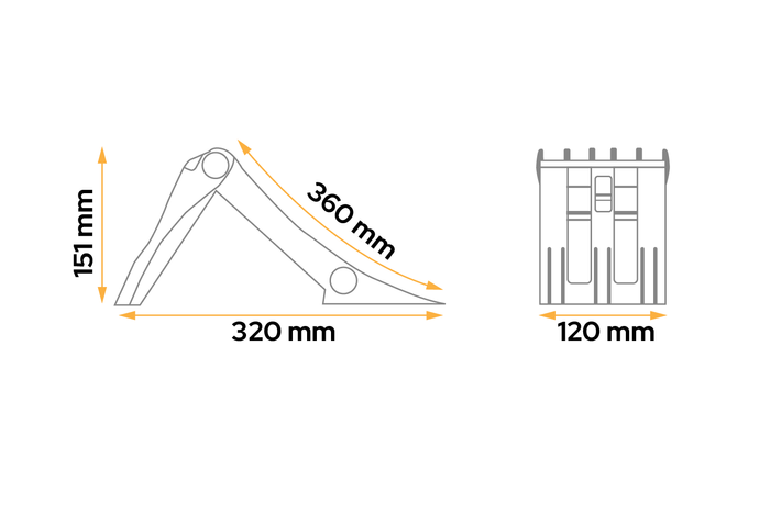 LOKHEN ORIGAMY Unterlegkeil 36 h:151mm klappbar