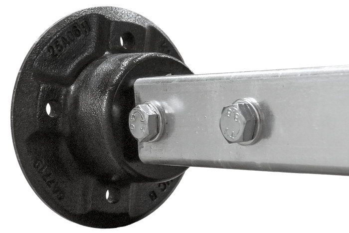 KNOTT VR7 ungebremste Starrachse mit Federung für Anhänger 750 kg 1240 mm 1580 mm 4x100
