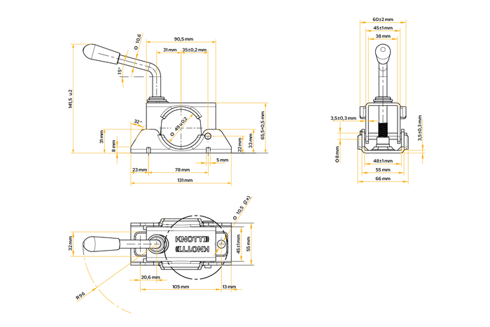 Klemme für das KNOTT LB48 48-mm-Stützrad