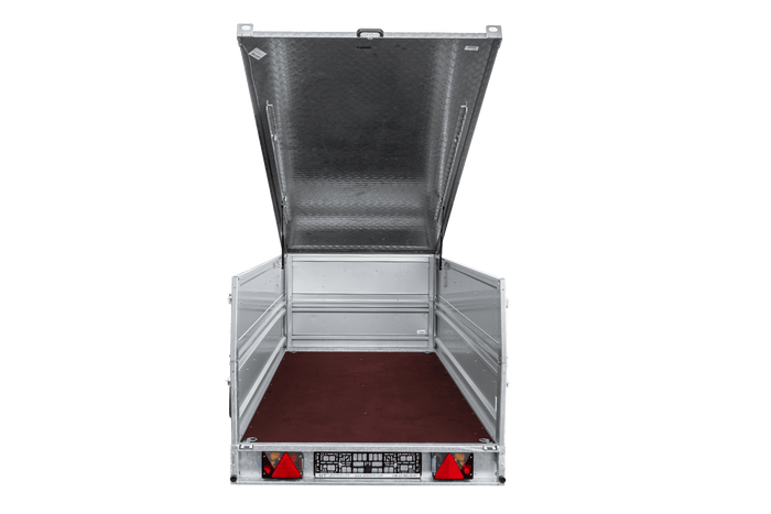 Einachsiger Anhänger auf Blattfedern 264x125 UNITRAILER FORCE 264/R KIPP mit BIS-Seitenwänden und Aluminiumabdeckung