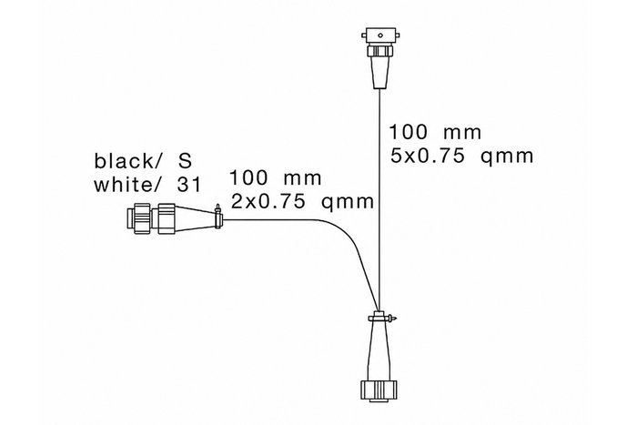 ASPOCK 5-PIN-Bajonettadapter mit Nebelscheinwerfer- und Rückfahrscheinwerferanschluss 0,1 m