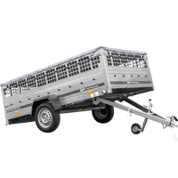 Leichter Anhänger auf Federn 264x150 UNITRAILER GARDEN 265/R KIPP mit Gitterwänden, H-0 Rahmen und grauer Plane