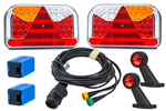 Lichtset: FRISTOM FT-170 LED-Rückleuchten + FRISTOM FT-009 LED-Seitenmarkierungsleuchten + MANTES 5,2 m 13-poliger Kabelbaum