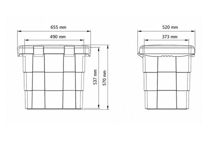 DAKEN 86014 PITBOX Schüttgutbehälter, z. B. für Sand oder Streusalz, 655 x 570 x 520 mm, 108,5 l