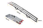 UNITRAILER ALR002 klappbare Auffahrrampe aus Aluminium für Anhänger, 221 cm, 340 kg, mit Gurt