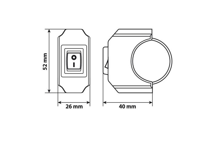 Wasserdichter Lenkradschalter LAMP 90462 zur Steuerung elektrischer Geräte, max. 12 V, 6 A