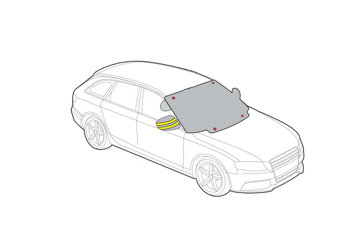 4 Seasons LAMP Fenster- und Spiegelmatte, magnetische Abdeckung, 147/185x120cm