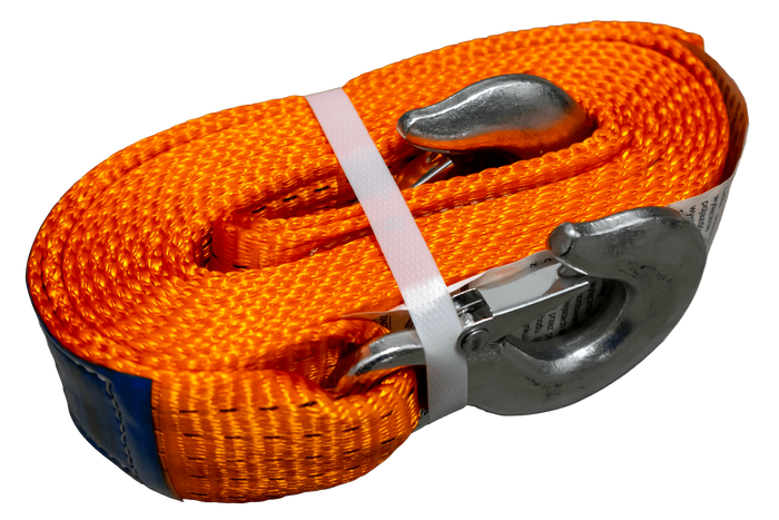 OUTLET Abschleppseil mit Haken UNITRAILER Abschleppgurt 4,5 m/50 mm/5 t orange