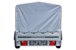 Einachsanhänger auf Blattfedern 230x125 UNITRAILER GARDEN 230/R KIPP mit H-800-Rahmen und grauer Plane