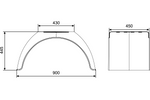 Doppelkotflügel für 15-16"-Anhänger UNITRAILER, flacher Radkasten 900/450 mm