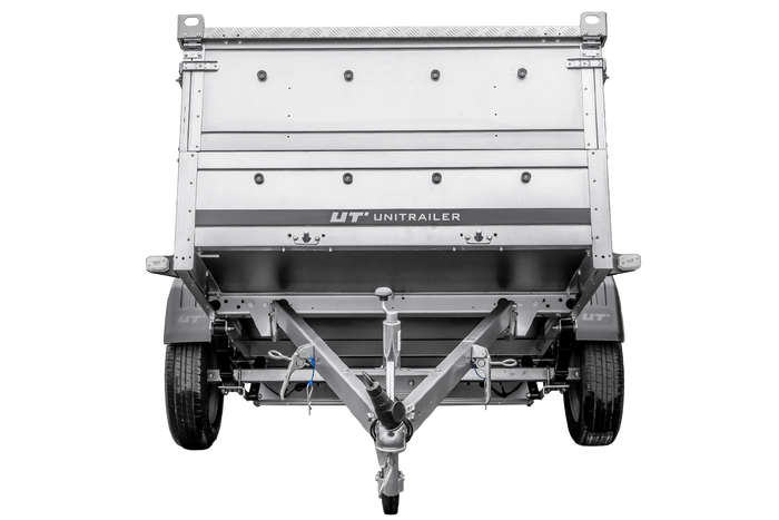 Leichtanhänger auf Federn 200x125 UNITRAILER GARDEN 201/R KIPP mit BIS-Seiten und Aluminiumabdeckung