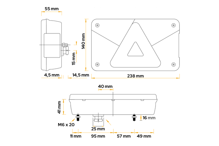 ASPÖCK MULTIPOINT V Rückleuchte, 6 Funktionen, links