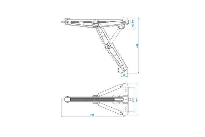 ProPlus 361504 ausziehbarer Eckstabilisator für 750-kg-Anhänger, 495 mm