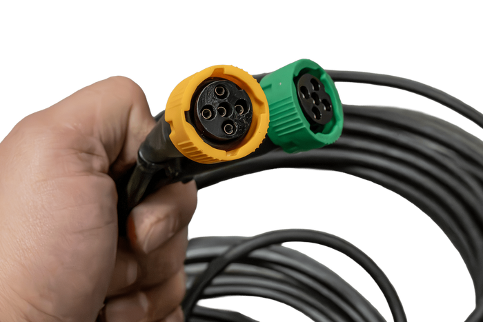 MANTES Elektroinstallations-Anhängerkabelbaum 5,2 m, 13-poliger Stecker, 2 x 5-polige Bajonettverschlüsse