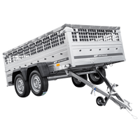 Leichter Anhänger 264x150 UNITRAILER GARDEN 265/2 KIPP mit Gitterwänden, H-0-Rahmen und grauer Plane