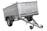 Leichtanhänger auf Federn 200x125 UNITRAILER GARDEN 201/R KIPP mit BIS-Seiten und Aluminiumabdeckung