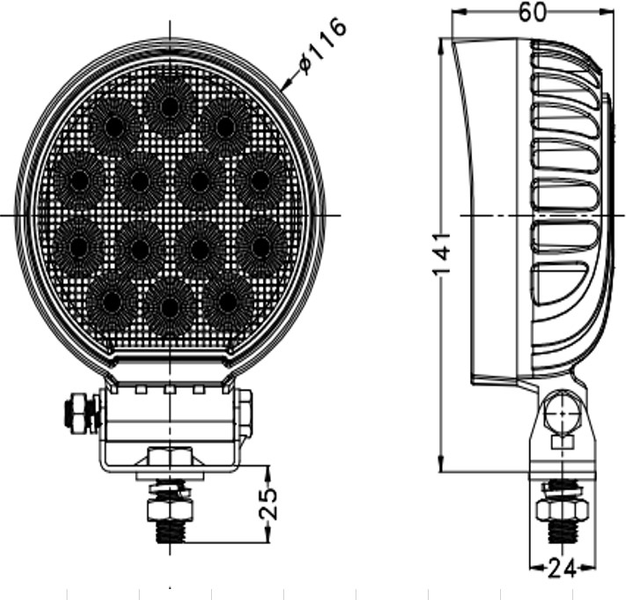 LED Arbeitsscheinwerfer TT TECHNOLOGY TT.13356 56xLED 4480lm, rund