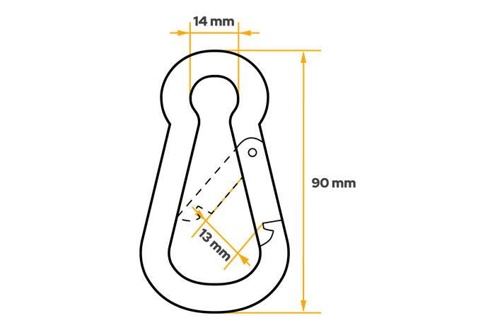 DROMET KSO.9.90 Seilkarabinerhaken Feuerwehrkarabinerhaken 9x90mm