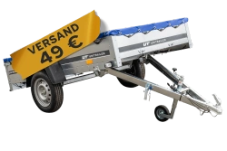 PKW?Anhänger 230x125 UNITRAILER GARDEN 230 KIPP mit H-0-Rahmen und blauer Plane