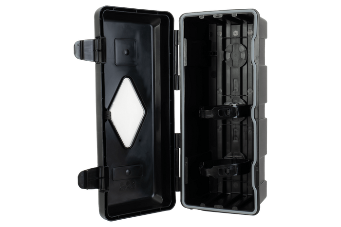 Feuerlöscherkasten 9kg DAKEN 82010 ADAMANT 671x310x247mm schwarz