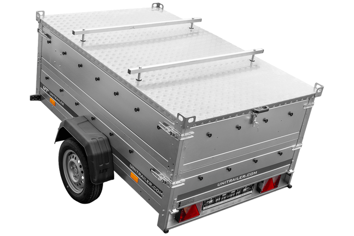 PKW-Anhänger 200x125 UNITRAILER GARDEN 201 KIPP mit Bordwandaufsatz und Aludeckel