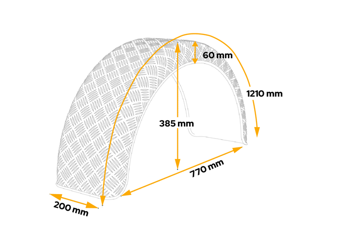 Anhänger Kotflügel 14-15" DOMAR D29122 Radlauf 770/200mm