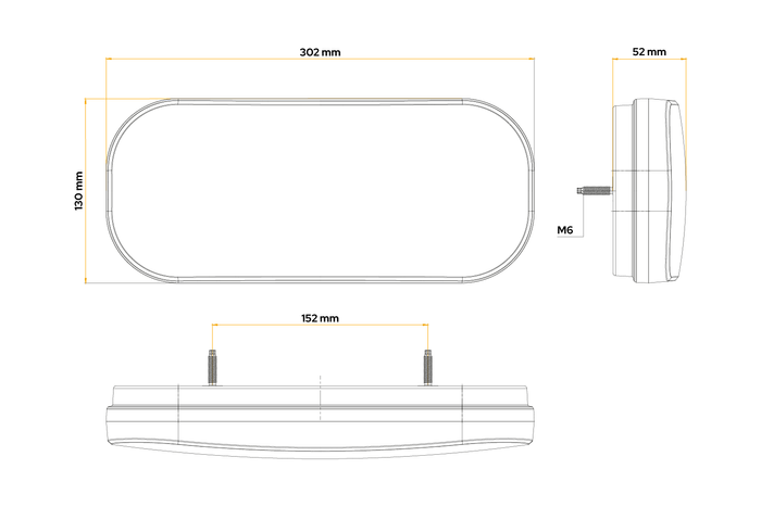 FRISTOM FT-600 LED-Rückleuchte, 6 Funktionen, links